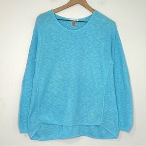 Avalin 100% Cotton knit Sweater One Size Light Blue USA Vintage Cottage Cabin